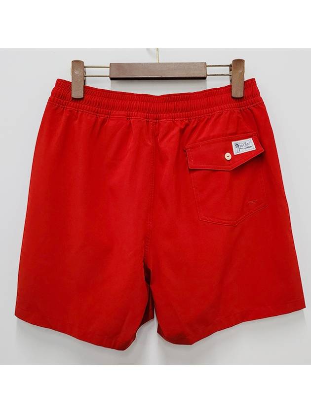 Embroidered Logo Drawstring Swim Shorts Red - POLO RALPH LAUREN - BALAAN 3