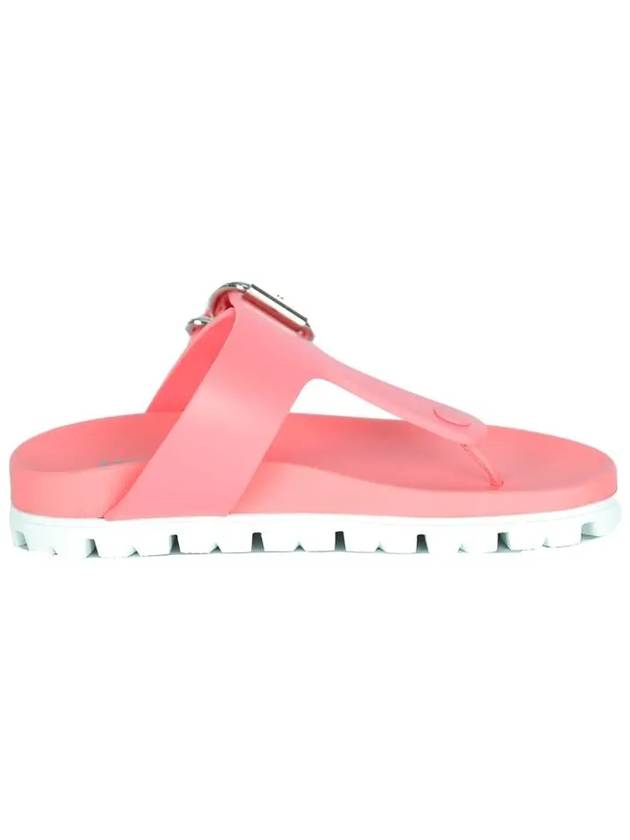 Buckle Rubber Flip Flops Pink - PRADA - BALAAN 4