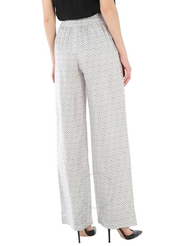 Burberry Seighford Monogram Print Silk-twill Wide-leg Trousers, Brand Size 10 (US Size 8) - BURBERRY - BALAAN 3