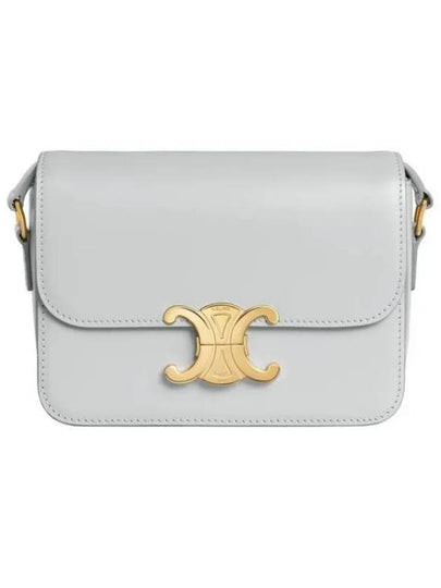 Teen Triomphe Shiny Calfskin Cross Bag Soft Blue - CELINE - BALAAN 2