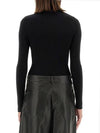 Stretch Ribbed Viscose Knit Top Black - MSGM - BALAAN 4