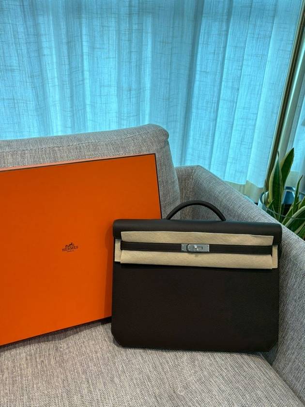 W engraved Kelly Depeche 36 Briefcase Ecore - HERMES - BALAAN 3