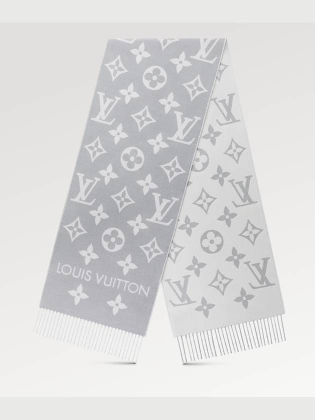 LV Essential Monogram Wool Scarf Light Grey - LOUIS VUITTON - BALAAN 4