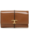 T Timeless Leather Medium Wallet Brown - TOD'S - BALAAN 3