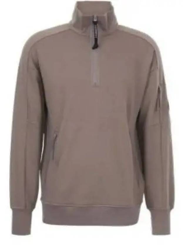 Diagonal Raised Fleece Half Zipped Sweatshirt Beige - CP COMPANY - BALAAN 2