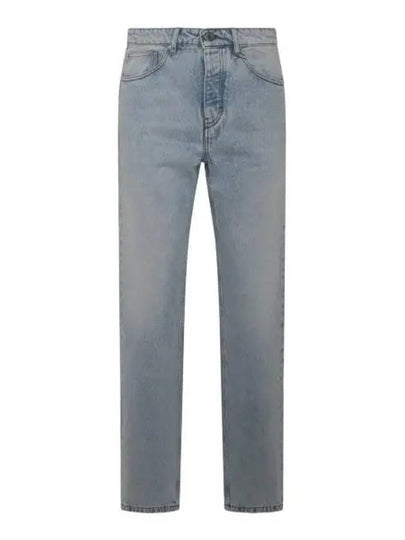 Classic Fit Cotton Denim Straight Jeans Light Blue - AMI - BALAAN 2