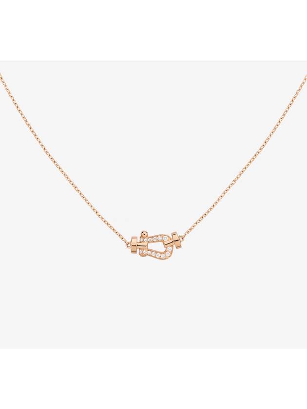 Posten necklace pink gold diamond small model - FRED - BALAAN 1