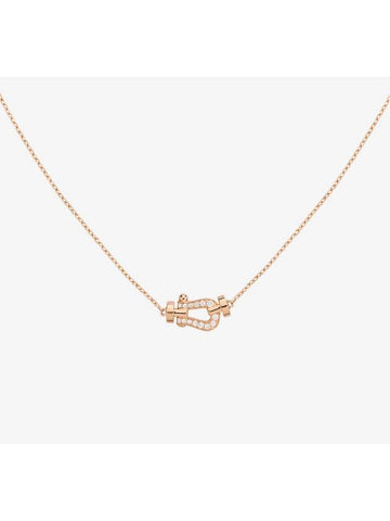 Posten necklace pink gold diamond small model - FRED - BALAAN 1