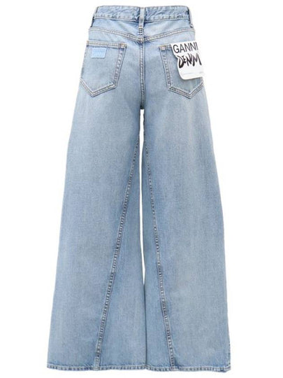 diagonal wide light blue pants - GANNI - BALAAN 2