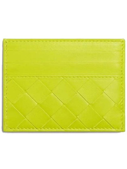 Intrecciato Leather Card Wallet Acid Green - BOTTEGA VENETA - BALAAN 2