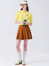 Ball marker patch nylon pleated skirt CAMEL BROWN - MONBIRDIE GOLF - BALAAN 5