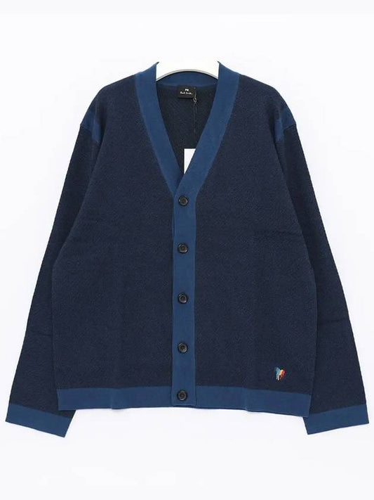 V-neck Organic Cotton Cardigan Navy - PAUL SMITH - BALAAN 2