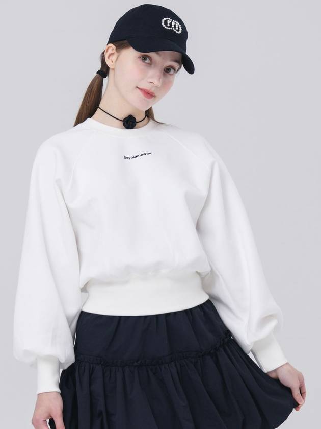 Ribbon Decoration Hem Rib Crop Naglan White Sweatshirt DO3242SW50 1 - DOYOUKNOWMC GOLF WEAR - BALAAN 4