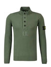 Wappen Patch Half Button Lambswool Knit Top Musk Green - STONE ISLAND - BALAAN 2