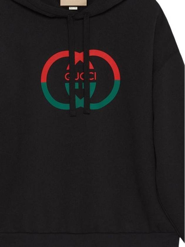 Cotton Jersey Printed Hoodie Sweatshirt Black - GUCCI - BALAAN 4