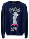 Bobby Cashmere Jacquard Knit Top Navy - DIOR - BALAAN 2