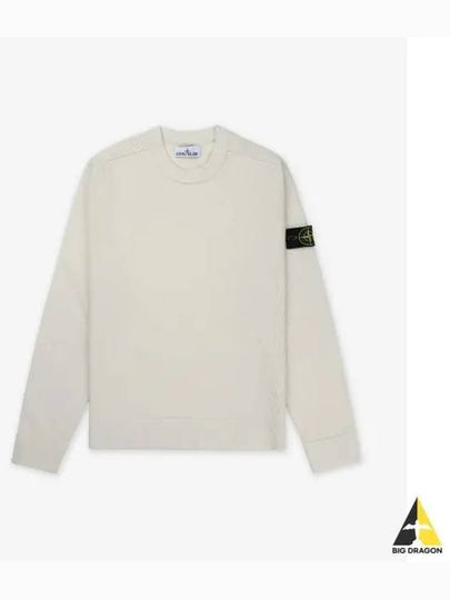 Compass Badge Crewneck Virgin Wool Knit Top Plaster - STONE ISLAND - BALAAN 2