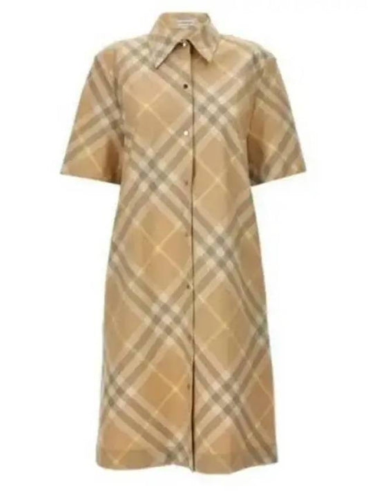 Check Cotton Midi Dress Beige - BURBERRY - BALAAN 2