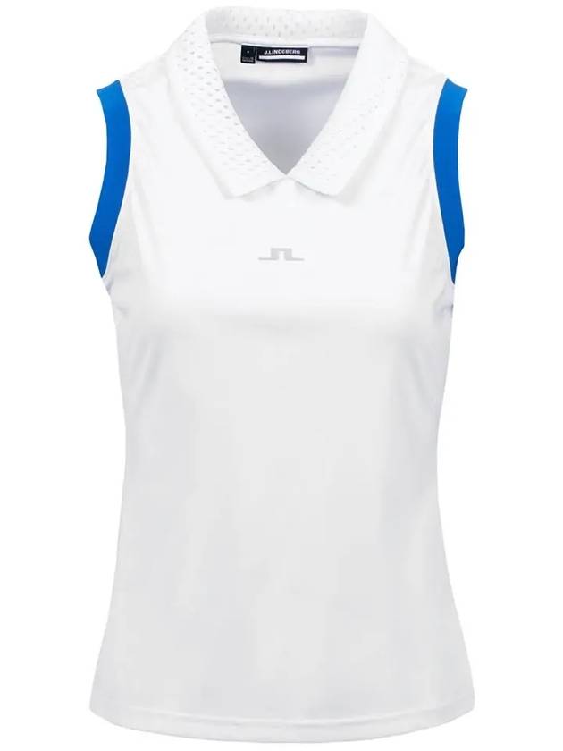 Women's Yuri Golf Sleeveless White Blue - J.LINDEBERG - BALAAN 3