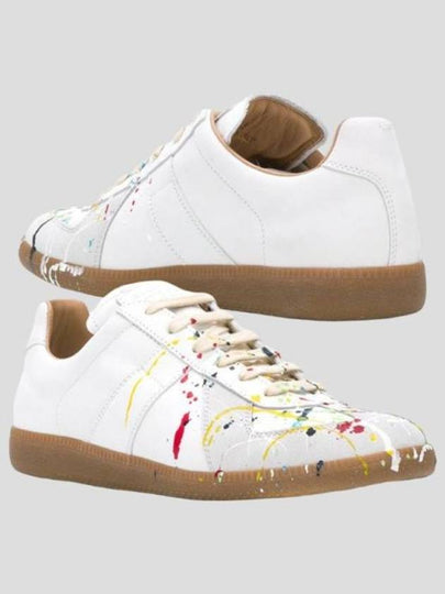 Men's Replica German Army Paint Low Top Sneakers White - MAISON MARGIELA - BALAAN 2