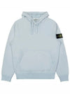 Logo Patch Cotton Fleece Hoodie Light Blue - STONE ISLAND - BALAAN 2