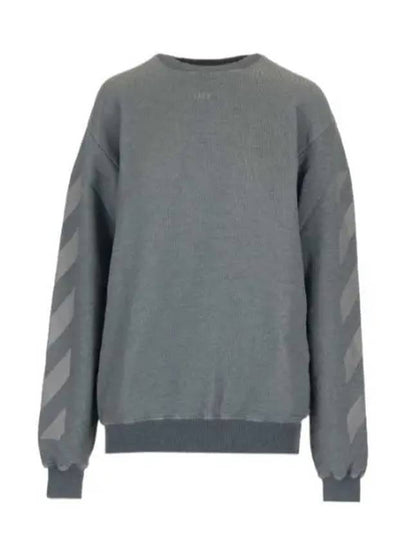 Rubber Diagonal Arrow Sweatshirt Grey - OFF WHITE - BALAAN 2