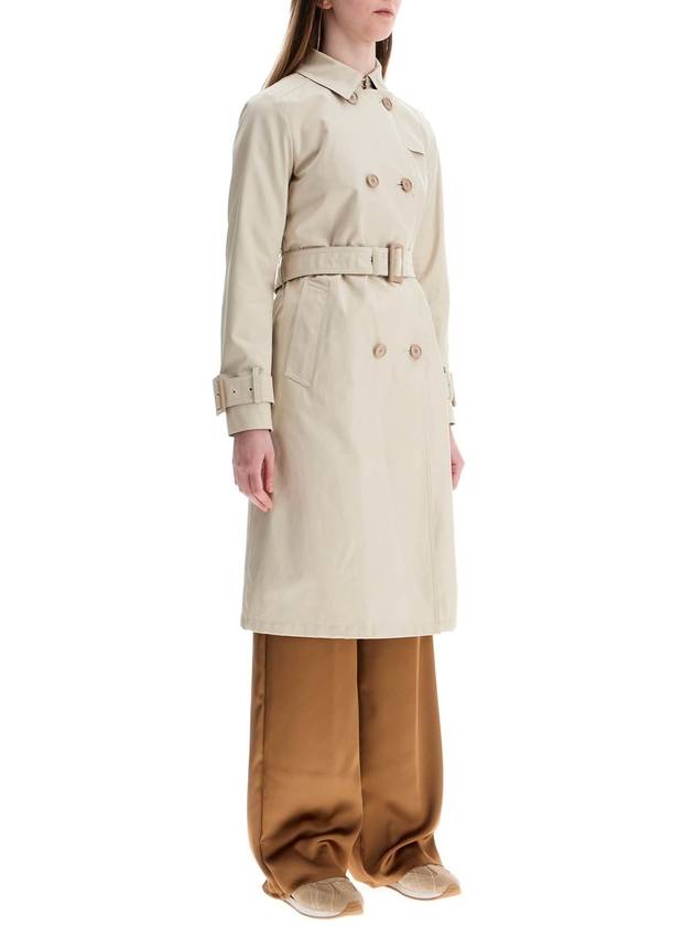 beige cotton double-breasted trench coat with adjustable sleeves - HERNO - BALAAN 2