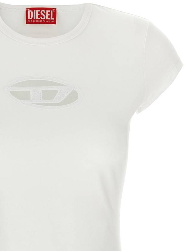 Women's D Angel Logo Cutout Short Dress White - DIESEL - BALAAN 4