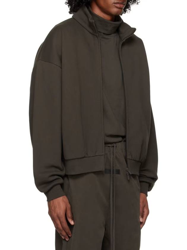 Fleece Full Zip-Up Jacket Off Black - FEAR OF GOD ESSENTIALS - BALAAN 3