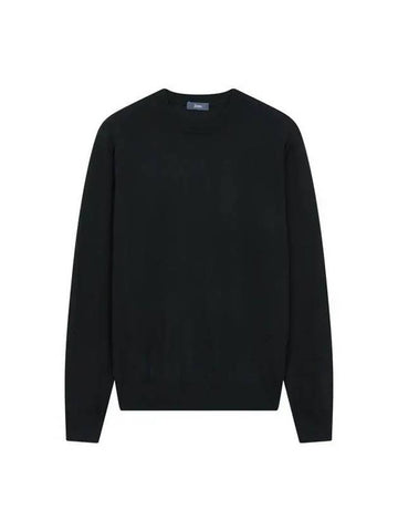 Men s Soft Wool Crew Neck Pullover Black 271502 - HERNO - BALAAN 1