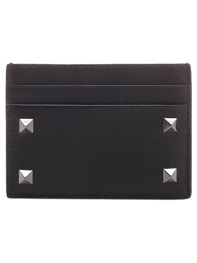 Rockstud Card Wallet Black - VALENTINO - BALAAN 1