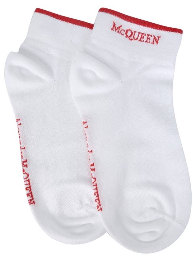 Red Logo Ankle Socks White - ALEXANDER MCQUEEN - BALAAN 2