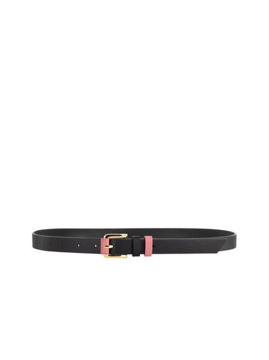 Trivett Two-Tone Buckle Leather Belt Pink Black - LECHROMAQI - BALAAN 1