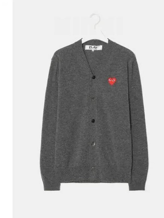 Unisex Red Heart Wappen Spring Fall Cardigan Gray Contemporary Domestic Product GM0024070970593 - COMME DES GARCONS PLAY - BALAAN 1