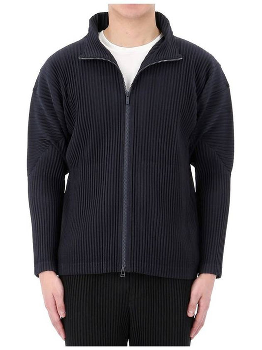 Pleated Full Zipper Cardigan Navy - ISSEY MIYAKE - BALAAN 2