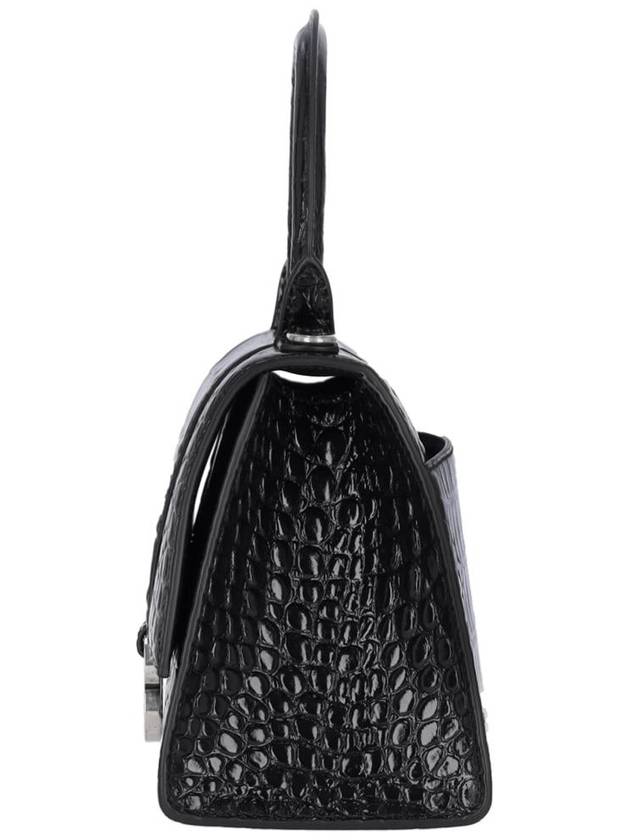 Hour Glass Croco Print Shoulder Bag Black - BALENCIAGA - BALAAN 6