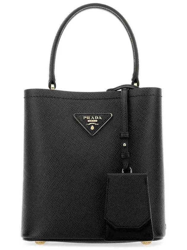 Panier Saffiano Leather Small Tote Bag Black - PRADA - BALAAN 2