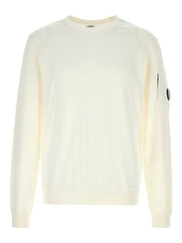 Logo Crew Neck Cotton Sweatshirt White - CP COMPANY - BALAAN 1