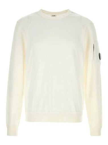 Logo Crew Neck Cotton Sweatshirt White - CP COMPANY - BALAAN 1