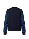 Monogram Mix Cashmere Crew Neck Knit Top Blue - LOUIS VUITTON - BALAAN 2