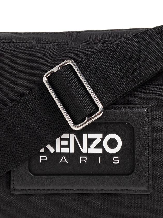 Embossed Logo Messenger Bag Black - KENZO - BALAAN 7