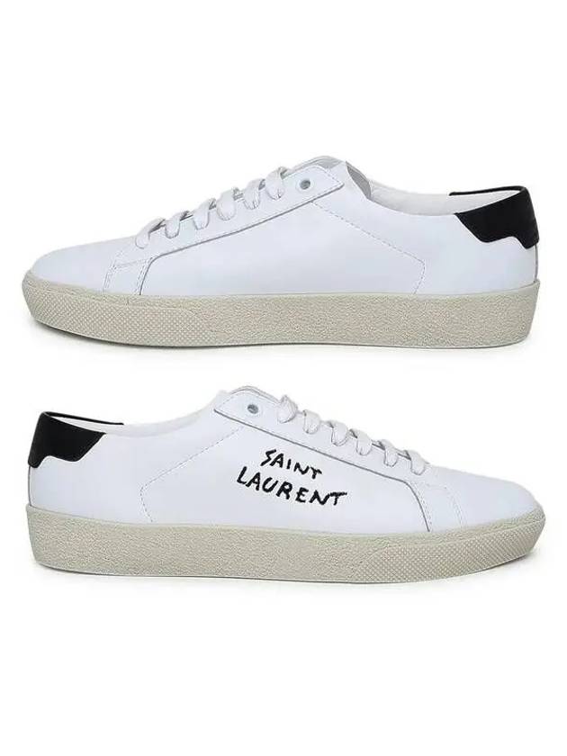 Court Classic Embroidered Low Top Sneakers White - SAINT LAURENT - BALAAN 2