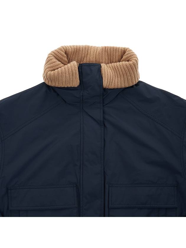 Women's Hooded Jacket Navy - BRUNELLO CUCINELLI - BALAAN 4