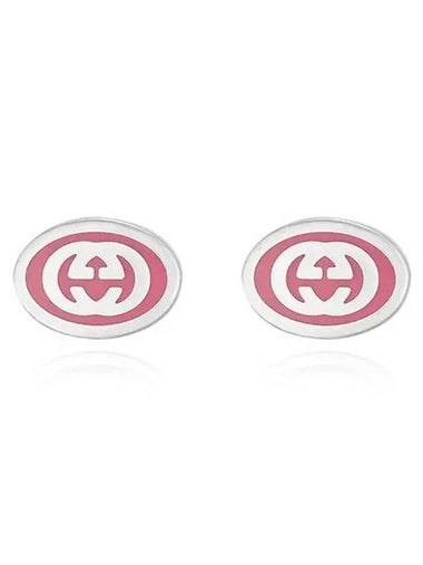 Interlocking G Enamel Earrings YBD753485001 Silver - GUCCI - BALAAN 1