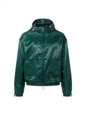 Men s Logo Line Hooded Jacket Green 271590 - EMPORIO ARMANI - BALAAN 1