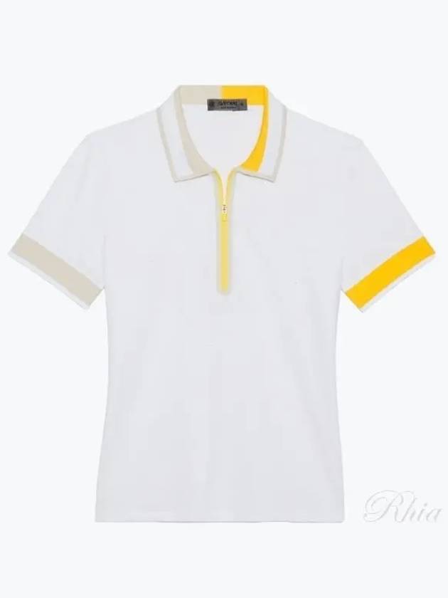 Women's Contrast Tech Short Sleeve PK Shirt White - G/FORE - BALAAN 2