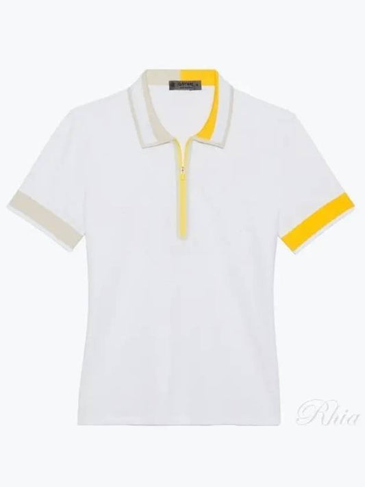 Women's Contrast Tech Short Sleeve PK Shirt White - G/FORE - BALAAN 2