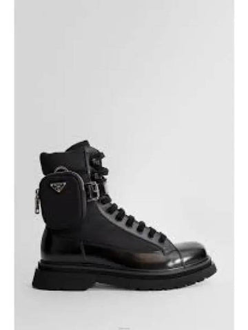 Strap Pouch Nylon Leather Boots Black 2TE1693KZPF0002 963573 - PRADA - BALAAN 1
