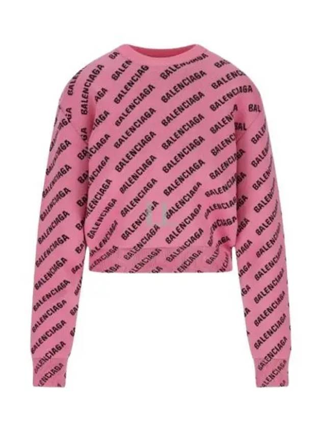 Mini All-Over Logo Knit Top Pink - BALENCIAGA - BALAAN 2