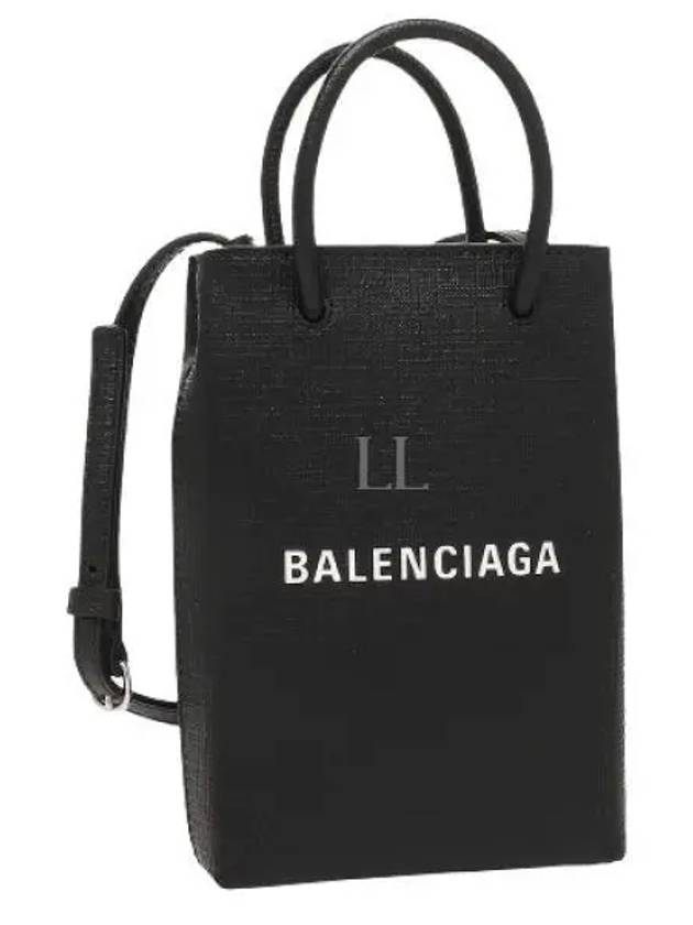 Logo Print Phone Holder Small Cross Bag Black - BALENCIAGA - BALAAN 2